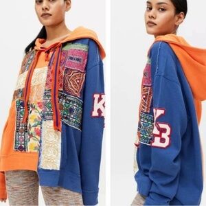 RARE UNIQUE Kimchi Blue Urban Outfitters Patchwork Hoodie Campbell Sweatshirt